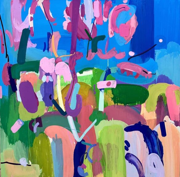 Alexiou_ pink landscape _ 120 X 120 cm