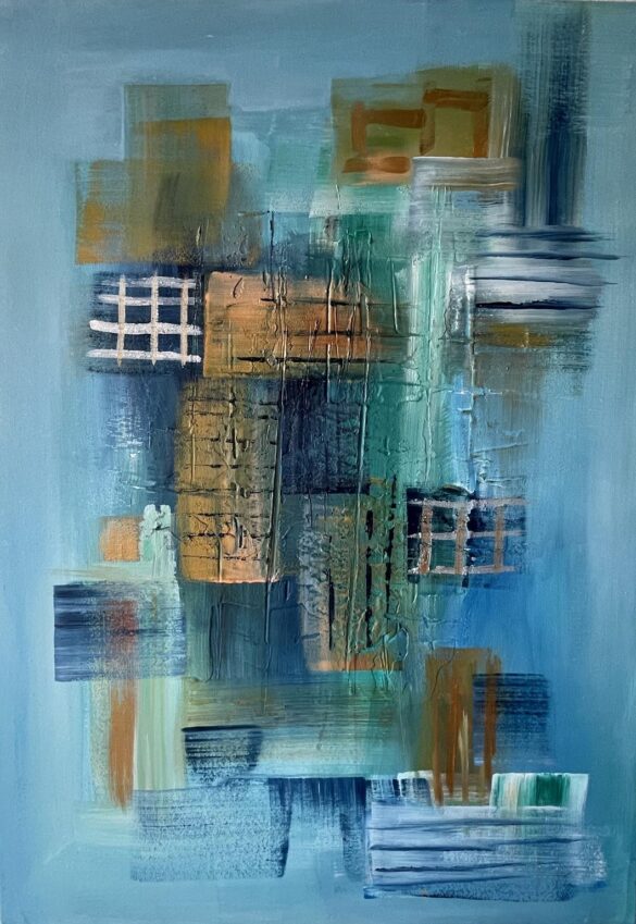 Hedwig Elizabeth Karmios, Between sea and city, 70x50cm, Ακρυλικά