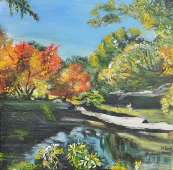 Maria Papa, Whispers of Autumn, 40x40cm, Ακρυλικά σε καμβά