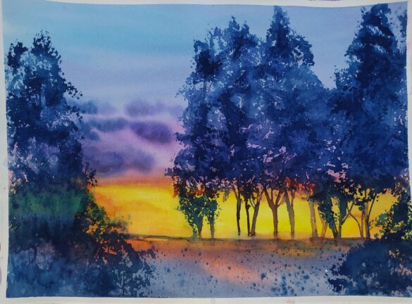 Αθηνά Νταναβάρα, 27x37cm, Ακουαρέλα