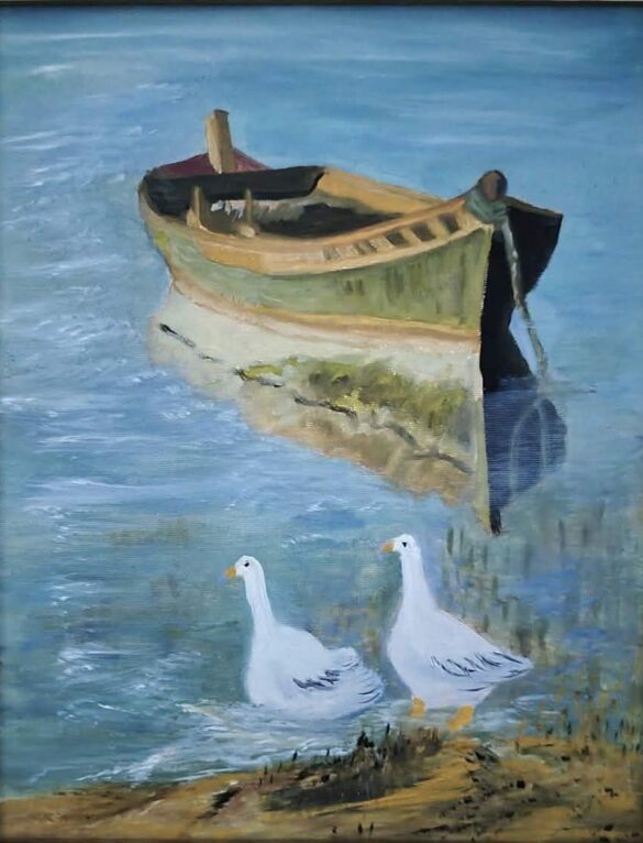 Σοφία Τριβέλλα Πανταζή, Η ακρολιμνιά, 30x24cm, Λάδια σε καμβά
